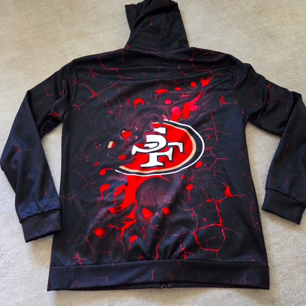 Black and Red 49ers Graffic Hoodie